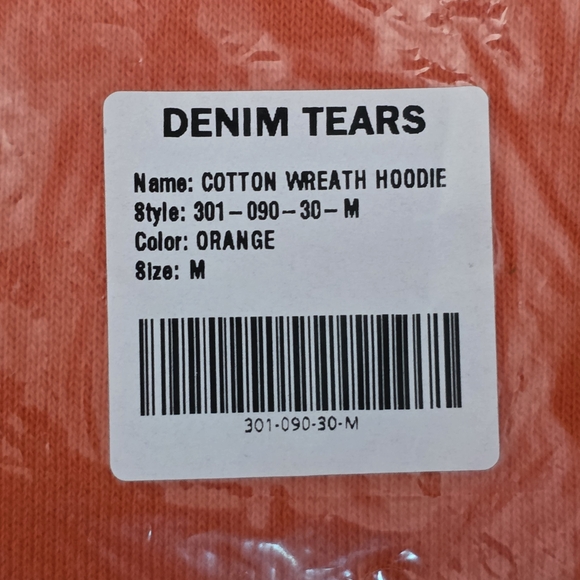 Orange Denim Tear Hoodie in Medium - Picture 12 of 12